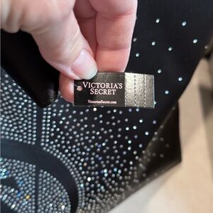 Victoria's Secret Black Tote Bag Large with Starry Design; NWT
